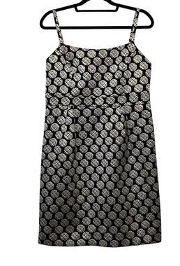 Target Metallic Dress Black Jacquard Dot Spaghetti Strap Y2K Cocktail Dress 12